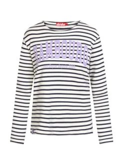 Bestpreis 😀 Bekleidung Derbe Longsleeve Hambourg Striped In Off White/navy Günstig Kaufen 😀