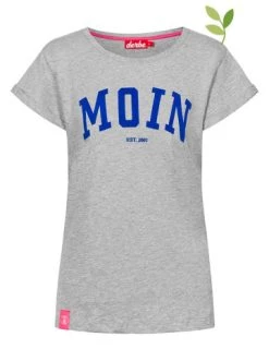 Budget 👍 Bekleidung Derbe 👕 Shirt "Moin" In Grau Günstig Kaufen 🔔