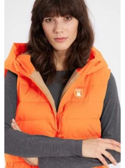 Auslauf 🌟 Bekleidung Derbe Steppweste In Orange Günstig Kaufen 🌟 -Damen Thermojacke Verkäufe derbe steppweste in orange 4