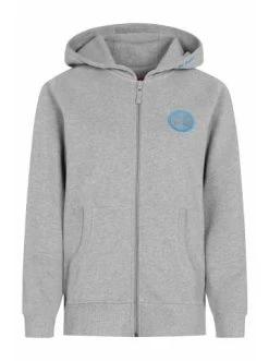 Neu ❤️ Outdoor & Sport Derbe Sweatjacket Seehase GOTS IC In Grey Melange/brilliant Blue Günstig Kaufen ✔️